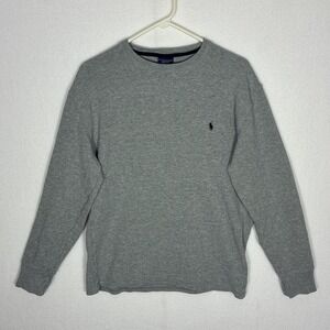 Grey Polo Ralph Lauren thermal waffle sweatshirt men's Lg